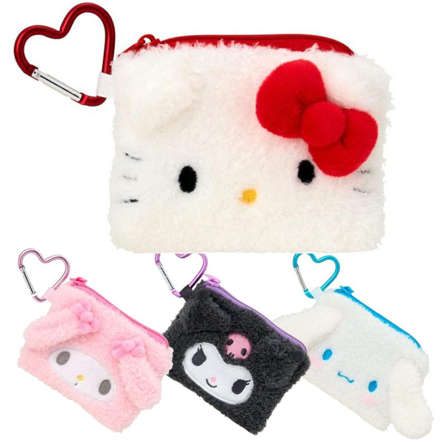 サンリオ ミニポーチ カラビナ付 ポーチ ミニ ボア フェイス形 小物