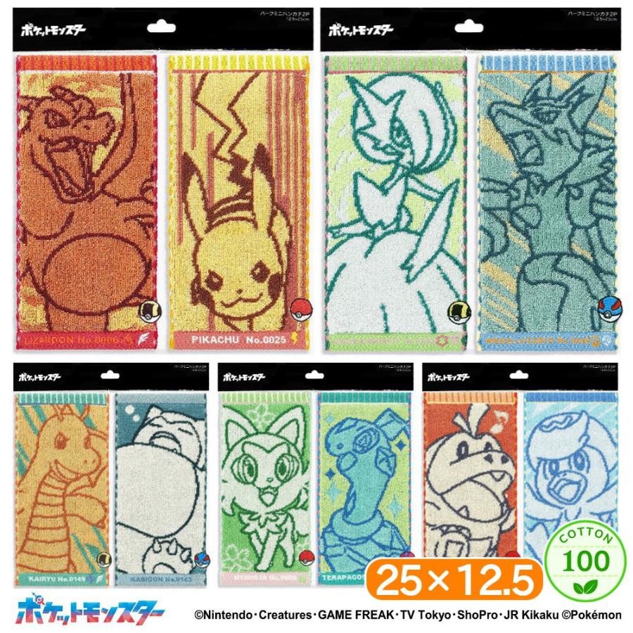 ポケットモンスター ナンバリングペア ハーフタオルハンカチ 2枚セット