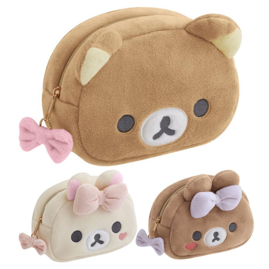 リラックマ 立体クマ顔化粧ポーチ リラックマ Makeup Rilakkuma ミラー付ぬいぐるみポーチ ポーチ 化粧