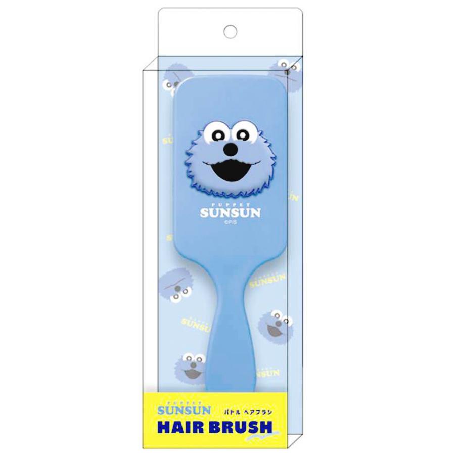 パペットスンスン パドルブラシ 立体マスコット付き ヘアブラシ くし