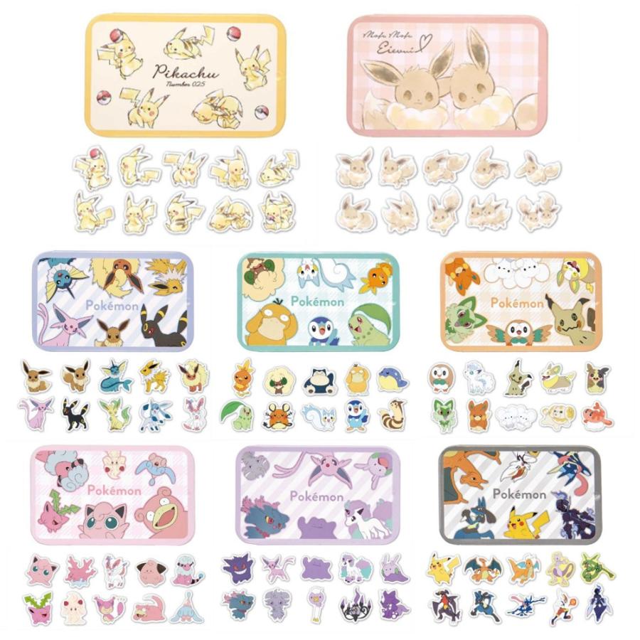 ポケモン 缶ケースシール 40枚入 シール ステッカー フレークシール