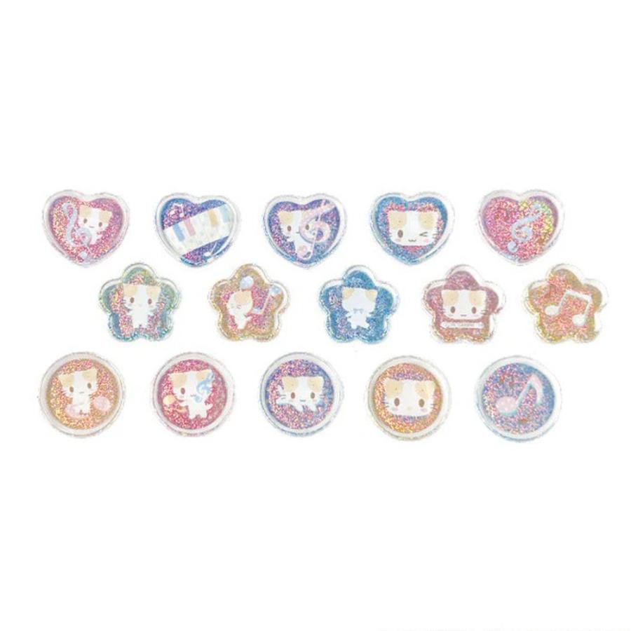 マシュマロみたいなふわふわにゃんこ クリスタルシール 音符 1シート