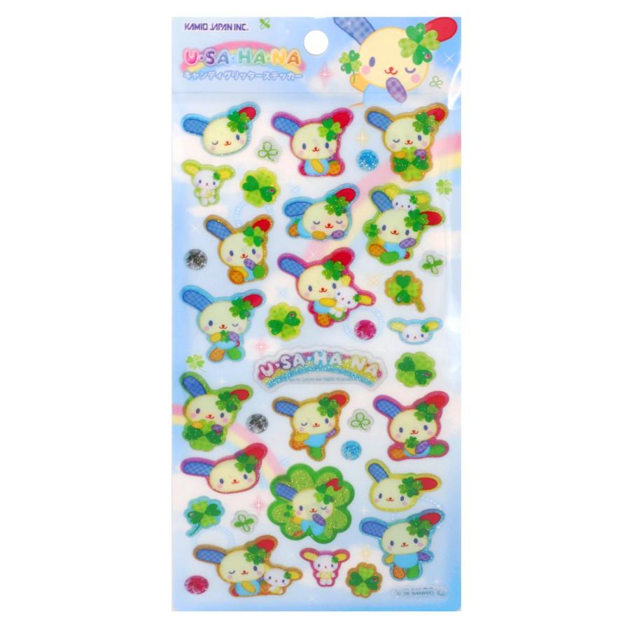 ウサハナ キャンディグリッターステッカー 1シート シール ステッカー