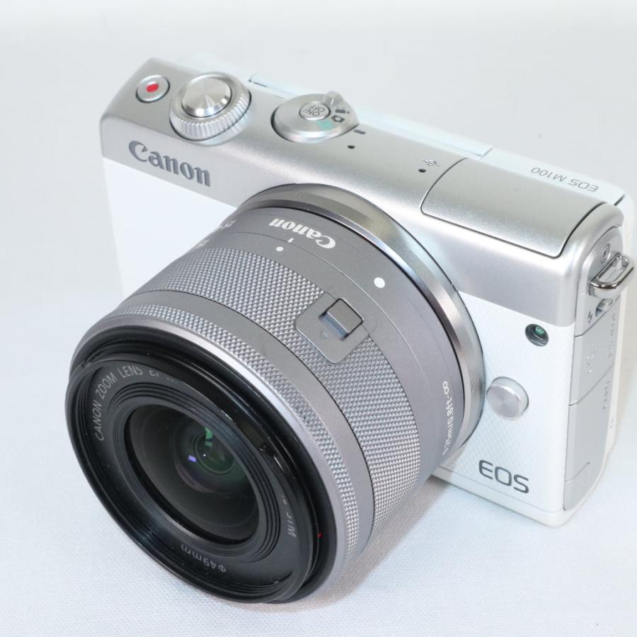 CANON EOS M100 EF-M15-45 IS STM レンズキット ホワイト キャノン
