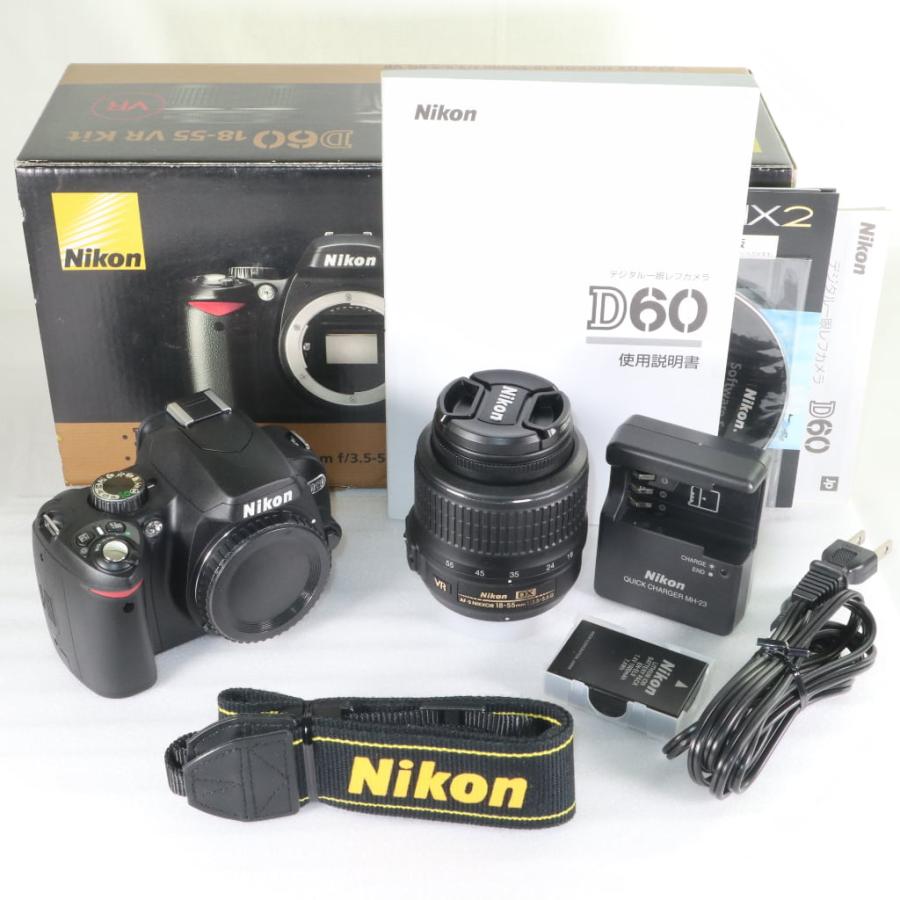 ☆ショット数9回☆ NIKON D60 レンズキット ブラック k1953 : りん