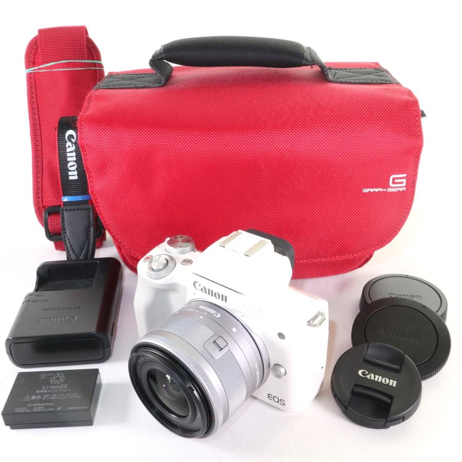 中古】 極上美品 CANON EOS Kiss M EF-M15-45 IS STM レンズキット