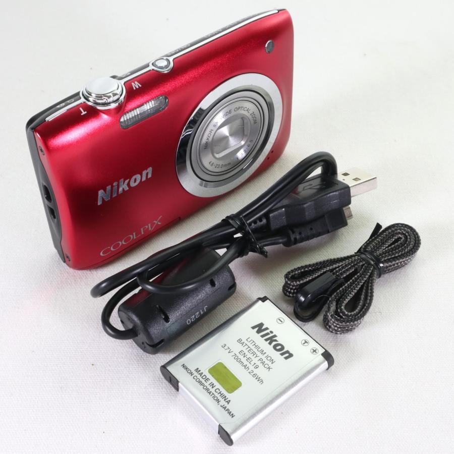 美品》 NIKON COOLPIX A100 レッド コンデジ デジカメ コンパクト 