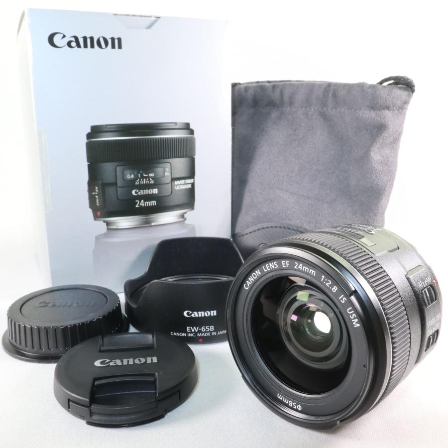 極上美品》 CANON EF 24mm F2.8 IS USM ブラック 単焦点レンズ k2397 