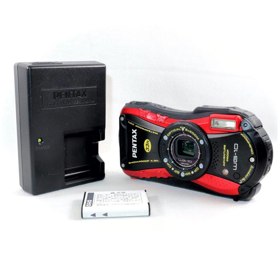 訳あり コンパクトカメラ PENTAX WG-10 レッド コンデジ ペンタックス 