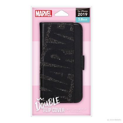 【MARVEL】iPhone 11 Pro 対応ダブルフリップカバー  PG-DFP19A10MVL / ［ロゴ/ブラック］ | PGA | 01
