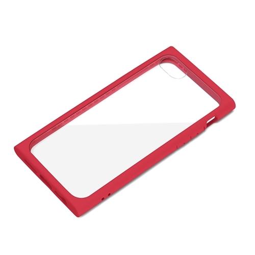 スマホケース iPhone SE ケース iPhoneSE（第3/2世代）用 ガラスタフケース ブラック PG-20MGT02RD / レッド｜rinzo
