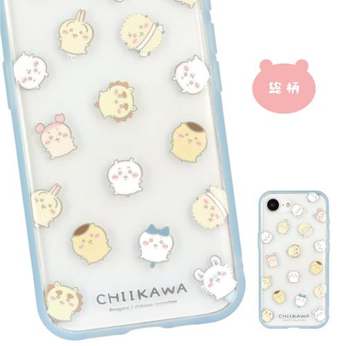 送料無料 ちいかわ IIIIfit Clear iPhone17e/16e対応ケース CK-69 /総柄 ピース 集合 モモンガ&古本屋 | gourmandise | 01