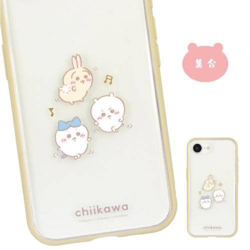 送料無料 ちいかわ IIIIfit Clear iPhone17e/16e対応ケース CK-69 /総柄 ピース 集合 モモンガ&古本屋 | gourmandise | 03