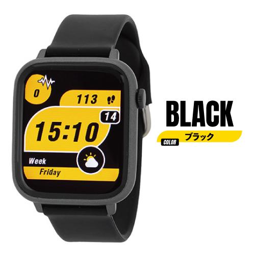 送料無料 スマートウォッチ スクエア型 シリコンベルト CS4A0001 / ブラック グレー ベージュ ブルー |  | 01