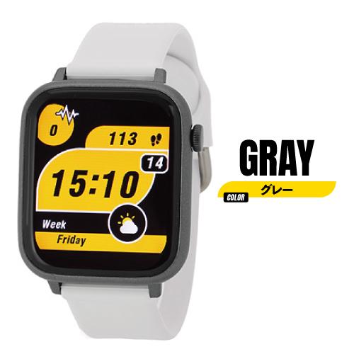 送料無料 スマートウォッチ スクエア型 シリコンベルト CS4A0001 / ブラック グレー ベージュ ブルー |  | 02