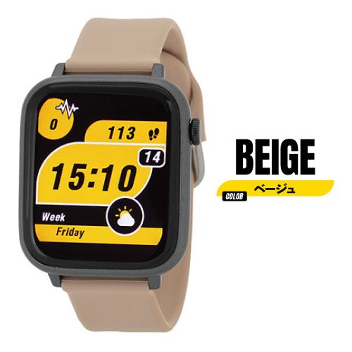 送料無料 スマートウォッチ スクエア型 シリコンベルト CS4A0001 / ブラック グレー ベージュ ブルー |  | 03