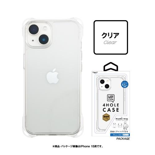 iPhone15 iPhone15Pro 対応 4ホールケース i37F-RiJS /クリア ブルー パープル 四つ角ストラップホール 耐衝撃TPU｜rinzo｜02