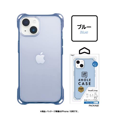 iPhone15 iPhone15Pro 対応 4ホールケース i37F-RiJS /クリア ブルー パープル 四つ角ストラップホール 耐衝撃TPU｜rinzo｜03