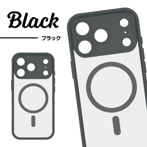送料無料 iPhone18Pro iPhone17Pro 対応 IIIIfit プランプフレーム MagSafe対応 ケース IFT-197 / ブラック クリア | gourmandise | 01