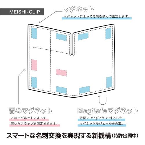 送料無料 XGO.style 名刺入れ MEISHI-CLIP MagSafe対応 マグネット式名刺クリップ スリム MX02-PT01 / ブラック ネイビー | apeiros | 07