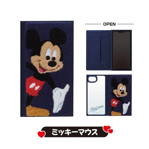 PGA ディズニー iPhone17e/16e用 クリアフリップケース サガラ刺繍 PG