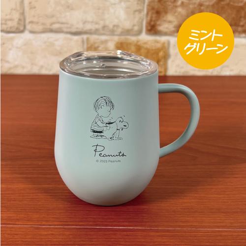 スヌーピー　蓋付マグカップ スヌーピー 蓋つきステンレスマグ ( エクリュ/short)