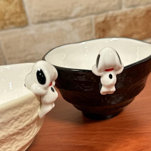 スヌーピー 陶器製フィギュア 約20cm マリモクラフト ピーナッツ/スヌーピー フィギュア付き茶碗 SPTX-005-6