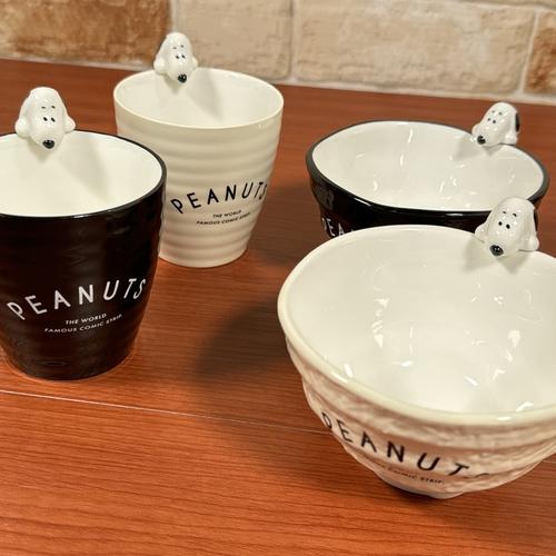 スヌーピー 陶器製フィギュア 約20cm マリモクラフト ピーナッツ/スヌーピー フィギュア付き茶碗 SPTX-005-6