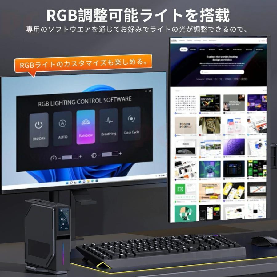 ミニpc LCDスクリーン付き Windows11 小型pc ミニパソコン 静音 省