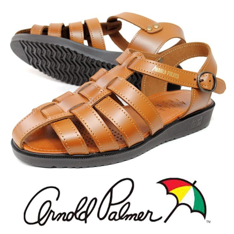 メンズ 本革 カメサンダル 日本製 ビジネスサンダル アーノルドパーマー AP 6611 キャメル ARNOLD PALMER ドライバーサンダル｜rio-footwear