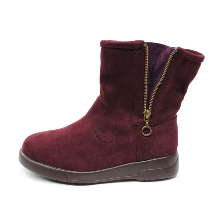 スノボー レディース ブーツ スノーブーツ レディース 凍結 スパイク ボア ブーツ 2688 ワイン 4E