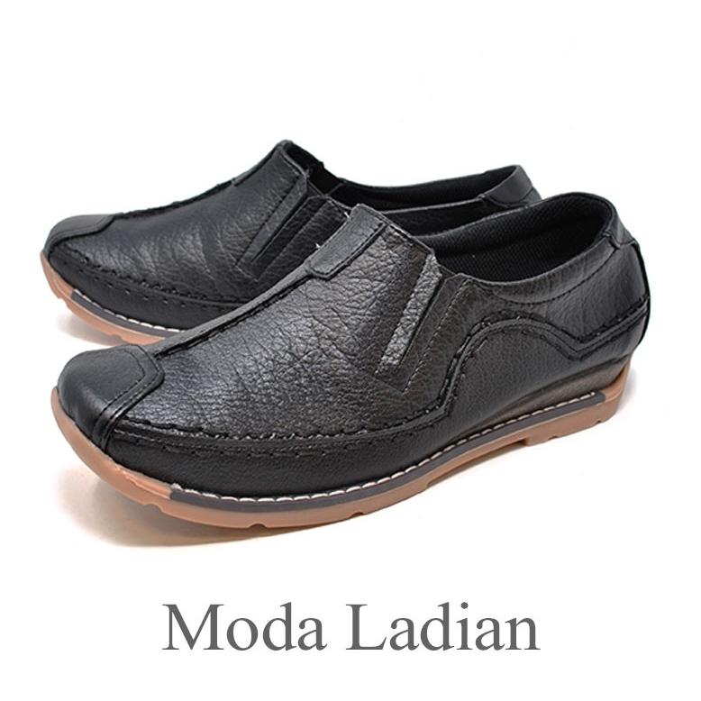レディース スリッポンシューズ 軽量 Moda Ladian 2403 ブラック 黒 コンフォート カジュアル 紐なし 婦人靴｜rio-footwear
