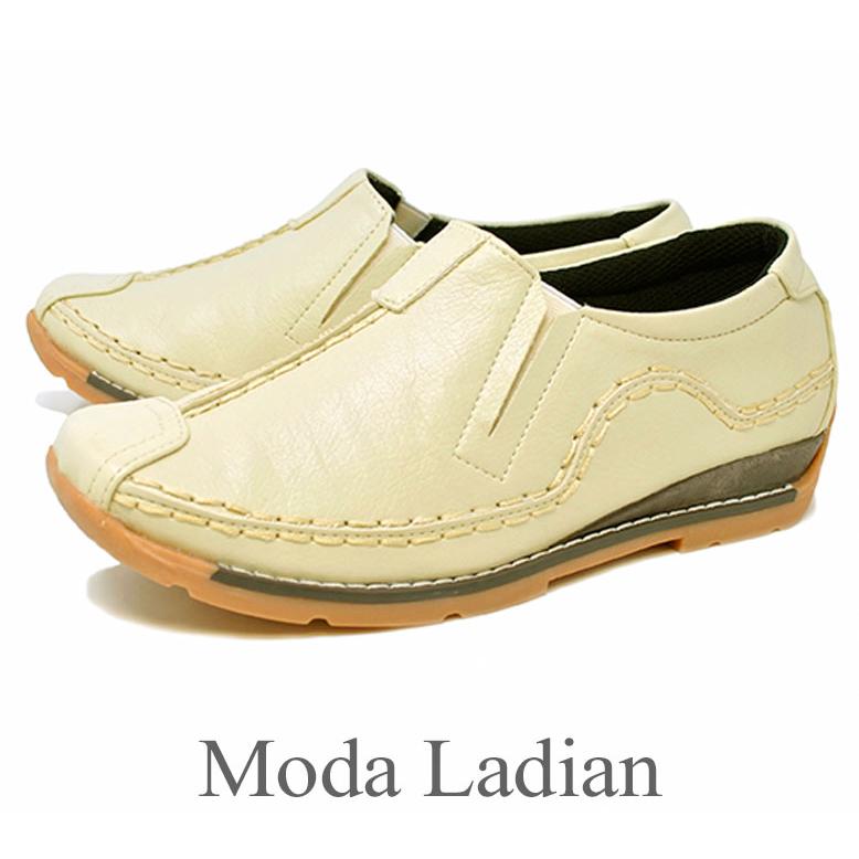 レディース スリッポンシューズ 軽量 Moda Ladian 2403 アイボリー コンフォート カジュアル 紐なし 婦人靴  :modaladian2403iv:RIO footwear - 通販 - Yahoo!ショッピング