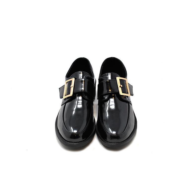 レディース ローファー マニッシュ 靴 シューズ 7666 ブラックエナメル