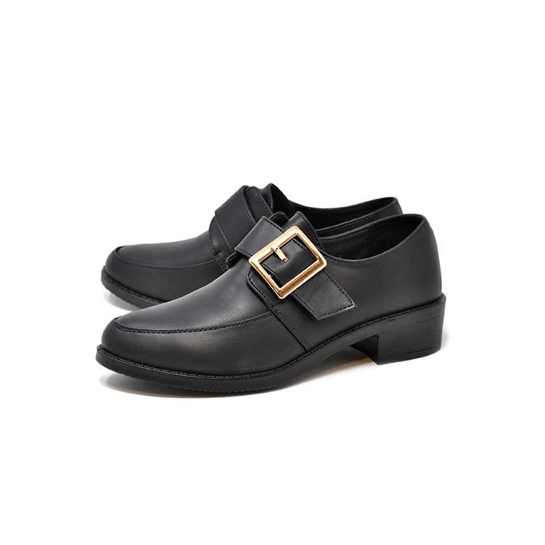 レディース ローファー マニッシュ 靴 シューズ 7666 ブラックPU 黒