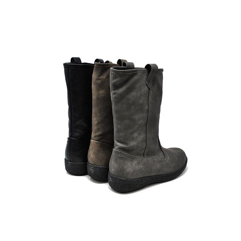 防寒 カジュアル スノーブーツ 黒 スパイク NORTH DATE ハーフ ノース