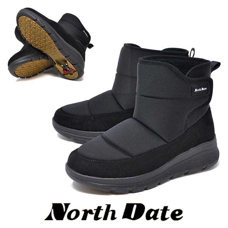 ノースデイト 防寒 スノーブーツ 32003 ブラック 防水 防滑 マジック