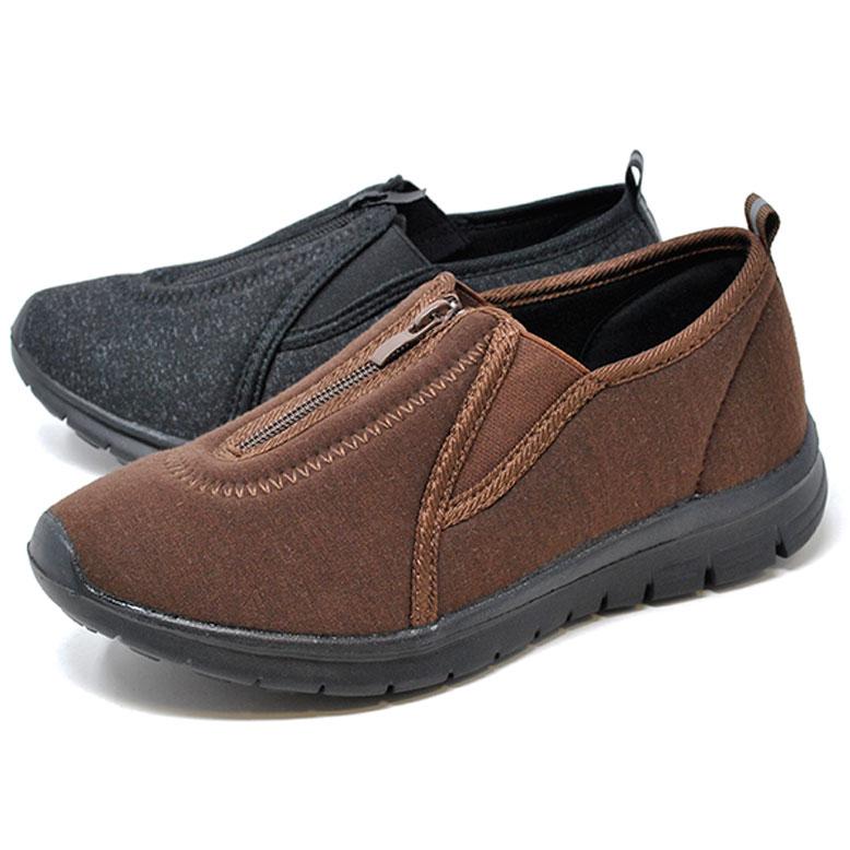 レディース スニーカー 履きやすい 前ファスナー シューズ 5377 ライフ