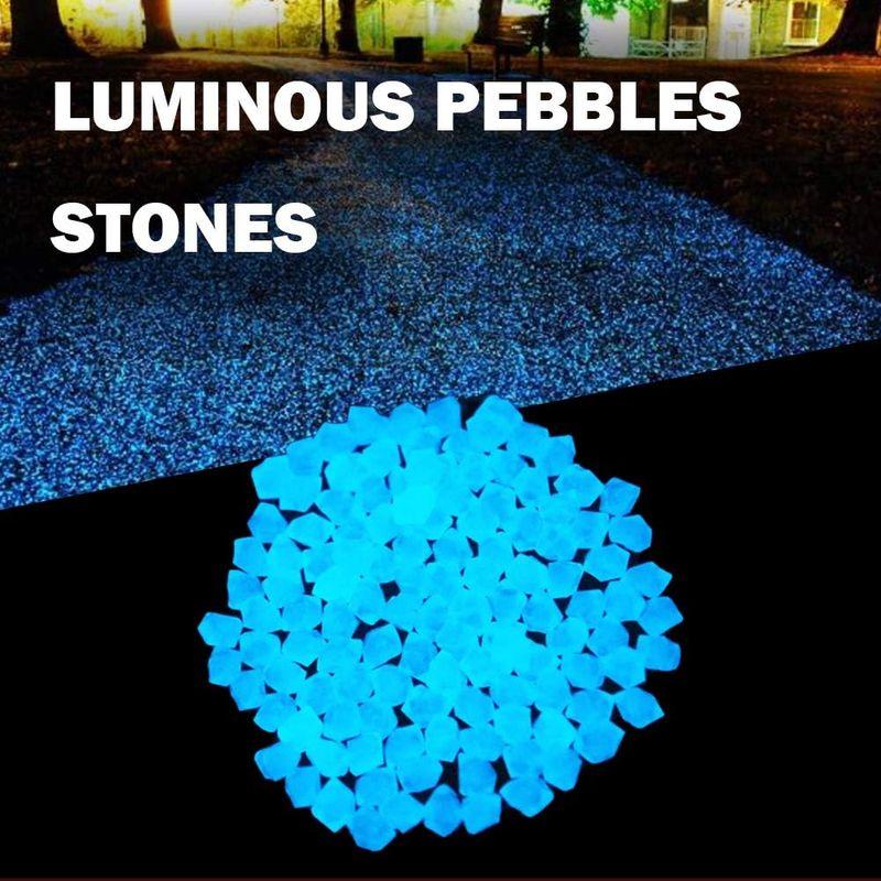 ブルー 300個 夜光石 蓄光石 光る石 ルミナスストーン  インテリア　水槽