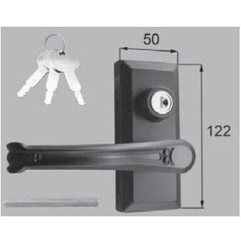 LIXIL 98AAB1361 新日軽エクステリア部品 車庫用門 引戸 引戸用錠関連部品：ND 型錠 外部化粧座ハンドルセット掛側 (片・両開き用)　ブロンズ系 | LIXIL