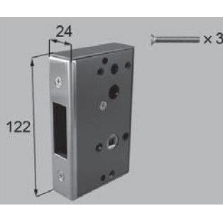 LIXIL 98AAB1447 新日軽エクステリア部品 門扉 錠・ハンドル部品 RB型錠〜RE型錠：RB・RC・RD・RE 型錠錠本体セット ( 両開き用 )　ブロンズ | LIXIL