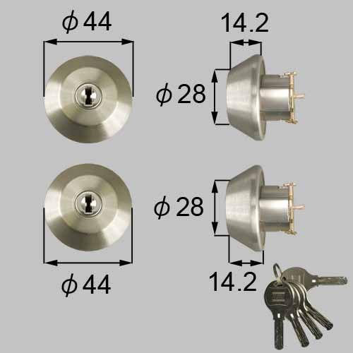 ドア錠セット（ユーシン ＷＮシリンダー）DDZZ4022 TOSTEM（トステム）LIXIL　シルバー | LIXIL
