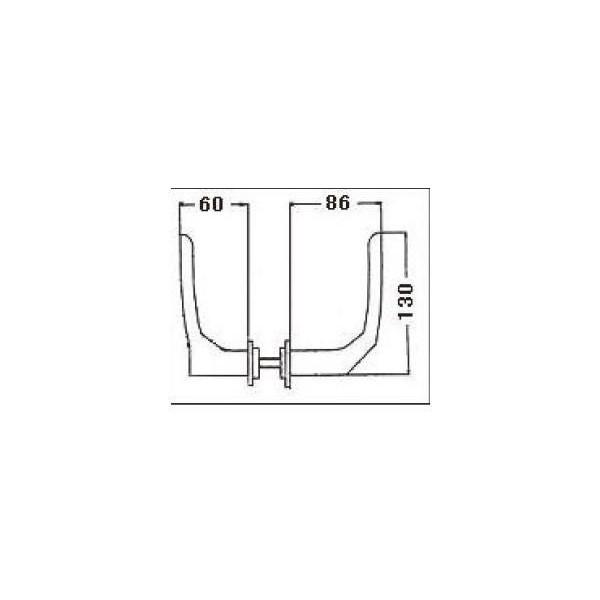 【LIXIL補修部品】勝手口ドア用把手セットシリ ンダーなしＪ型　シルバー[DEAZ1J] | LIXIL