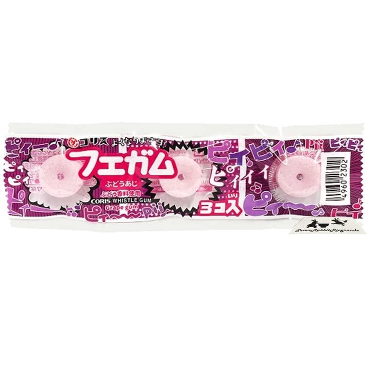 コリス フエガム ガム 3個入 × 30個 ぶどう 味 グレープ お菓子 駄菓子 縁日 笛ガム ブドウ CORIS (30個入り ...