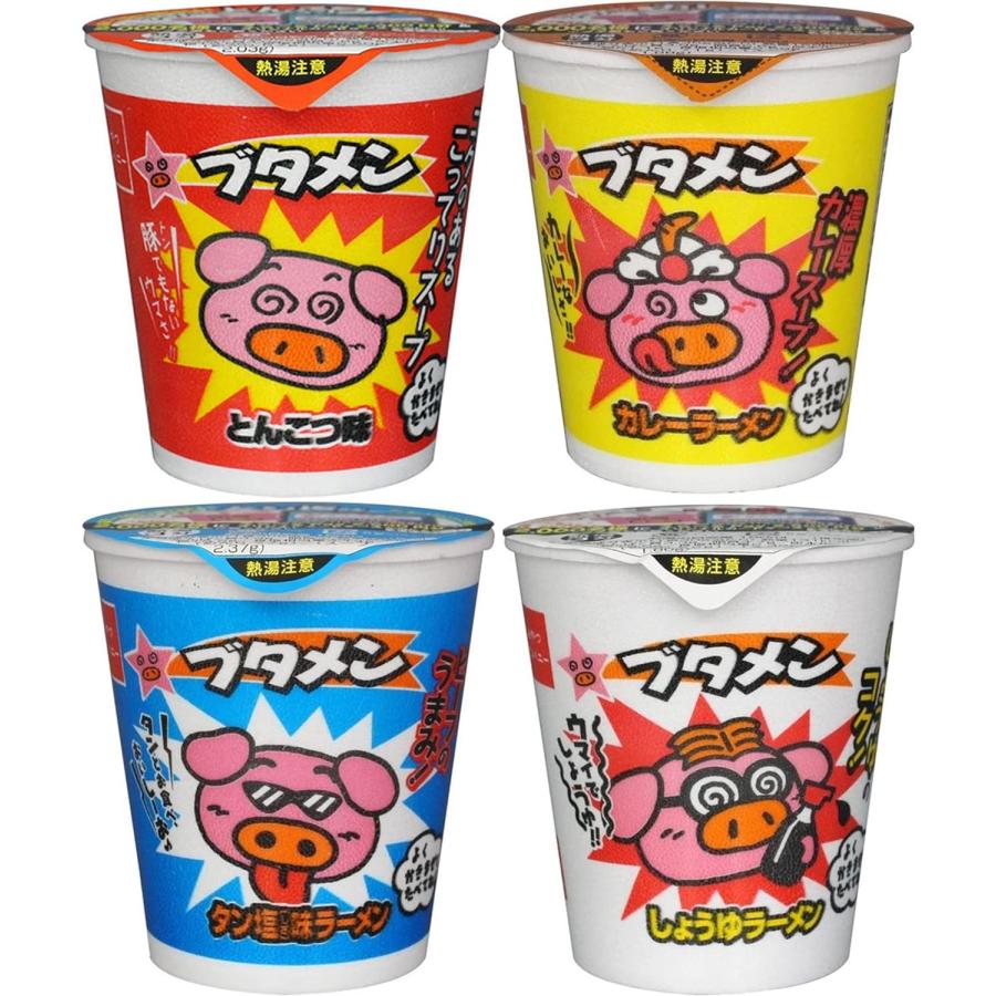 ブタメン　とんこつ味3箱、カレーラーメン3箱 計90食入り Amazon.co.jp: 【公式】ブタメン とんこつ味 [ 3個パック×16セット