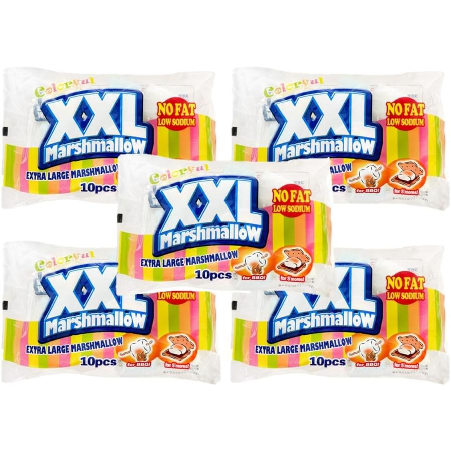 XXL マシュマロ カラフル 5袋 焼きマシュマロ MARSHMALLOW 串 BIG メガ