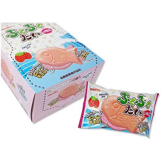 ぷくぷくたい いちご エアインチョコ 1個×10袋 名糖産業 ぷくぷくタイ