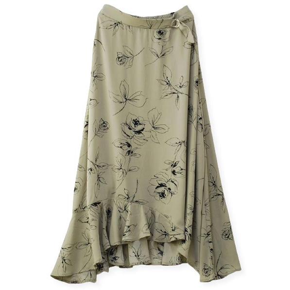 スカート ボトムス レディース 春夏 Sale50 S Ll ジョーゼットヴィンテージ線画花柄アシンメトリーロング 丈 スカート 後ろウエストゴム エコ包装a Sk Dm 0619sk Riomaru リオマル 通販 Yahoo ショッピング