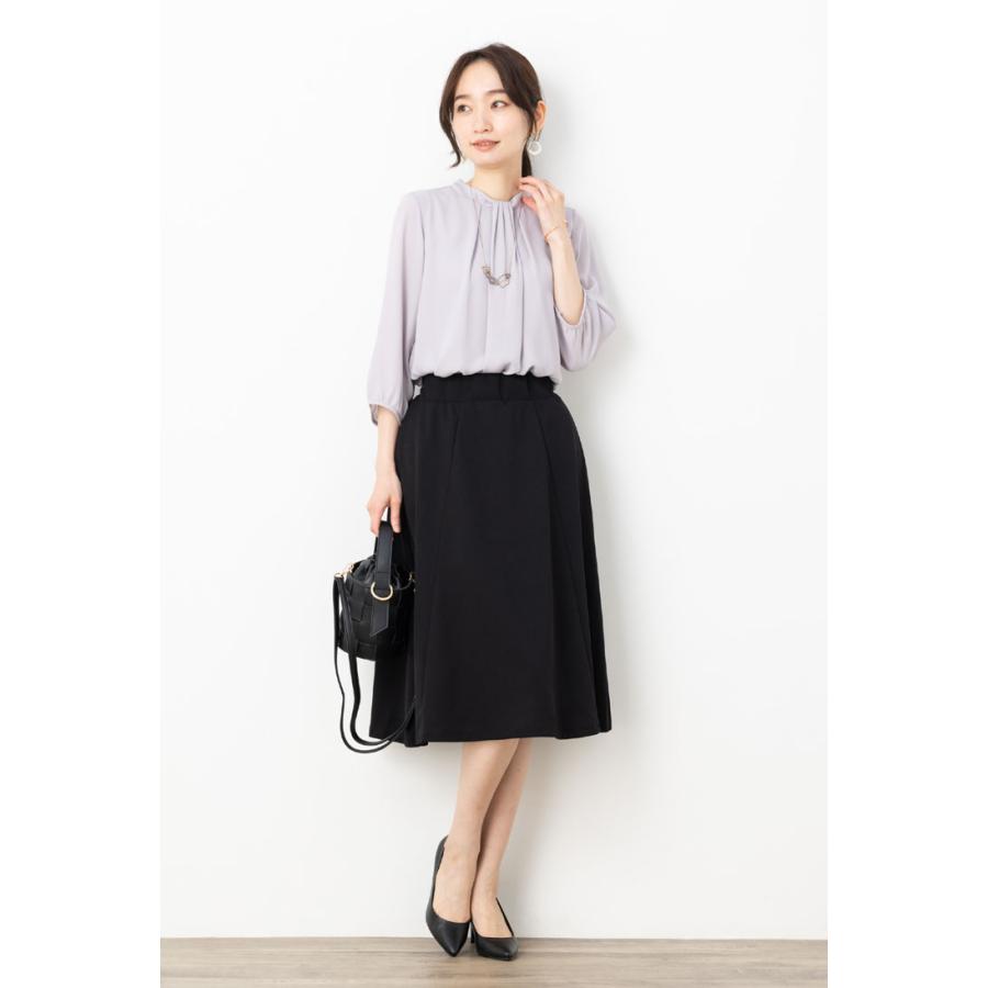 極美品　SHIPS ボウタイ ショート スリーブ ブラウス　オフホワイト　配色 SHIPS（シップス）の「〈手洗い可能〉幾何学 ボウタイ ショート