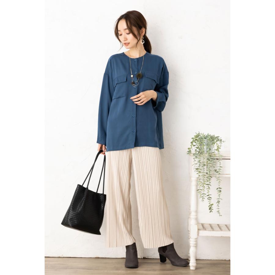 (SALE40)(メール便 送料無料12)(M〜L)レーヨン100% 撥水 胸ポケット ノーカラー 3Way 長袖 チュニック シャツ ブラウス (ベルト付き)(エコ包装)(bl)(rg) (SALE40)(メール便 送料無料12)(M〜L)レーヨン100% 撥水 胸ポケット ノーカラー 3Way 長袖 チュニック シャツ ブラウス (ベルト付き)(エコ包装)(bl)(rg)